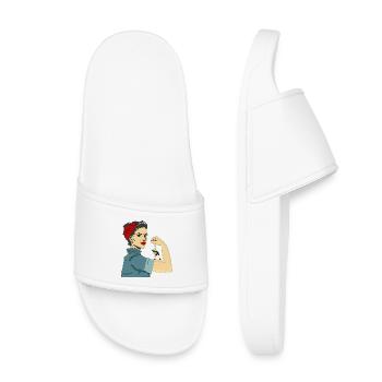 STRONG WOMEN - Kids’ Pool Sliders - white - Front