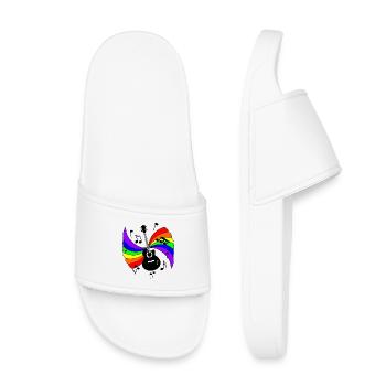 Guitar with rainbow and music notes - Kids’ Pool Sliders - white - Front