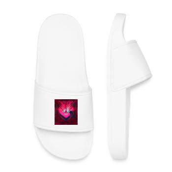 Cœur néon en rouge foncé - Claquettes enfant - blanc - Devant