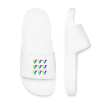 DAD. FATHER's DAY. HAPPY BIRTHDAY DAD. HEART - Kids’ Pool Sliders - white - Front