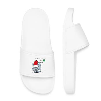 Weihnachten ist doof, Weihnachtsmuffel - Kinder Badelatschen - Weiß - Vorne