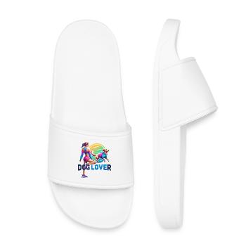 Lebendiges Hundeliebhaber-Fitness-Design - Kinder Badelatschen - Weiß - Vorne