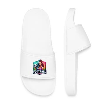 Illustration de la reine du football - Claquettes enfant - blanc - Devant