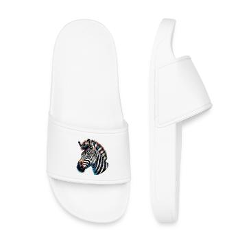 Zebra - Kinder Badelatschen - Weiß - Vorne