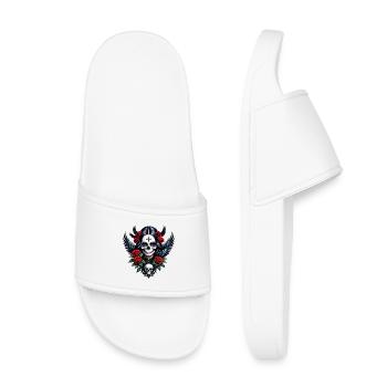 Sugar Skull Angel with Roses. - Kids’ Pool Sliders - white - Front