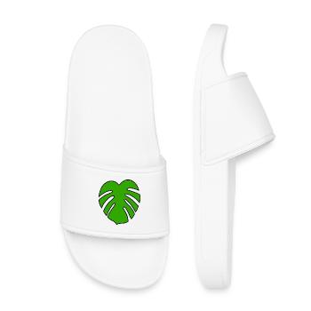 Monstera Pflanze - Kinder Badelatschen - Weiß - Vorne