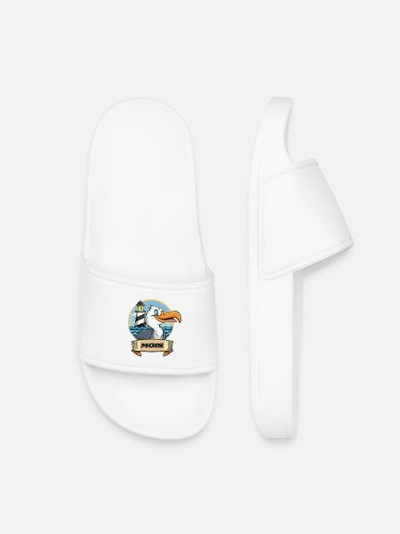 Moin -Möve with lighthouse - Kids’ Pool Sliders - white