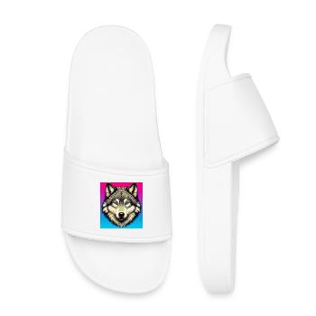 Wolf - Kids’ Pool Sliders - white - Front