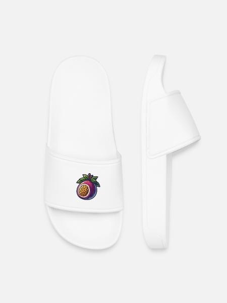 Illustration der hellen Passionsblumenfrucht - Kinder Badelatschen - Weiß