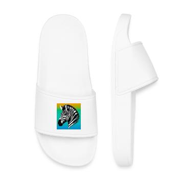 Zebra - Kinder Badelatschen - Weiß - Vorne
