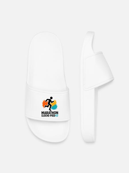 Marathon à cloche-pied ! 42km d'aventure ! - Claquettes enfant - blanc