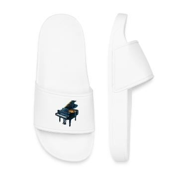 Blue concert grand piano - Kids’ Pool Sliders - white - Front