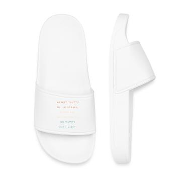 Techno House Electro Festival Hardstyle EDM - Kids’ Pool Sliders - white - Front