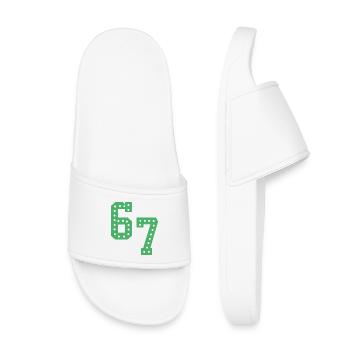 6 7 – Trendy minimalist text design, - Kids’ Pool Sliders - white - Front