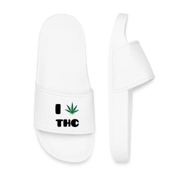 I Love THC - Weed - Cannabis - Kids’ Pool Sliders - white - Front