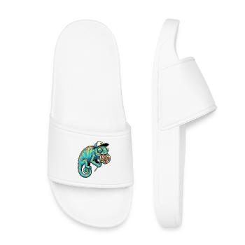 Caméléon drôle avec une sucette - Claquettes enfant - blanc - Devant