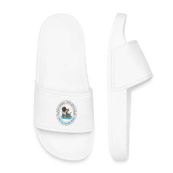 Deep Sea Fishing Expert Emblem - Kids’ Pool Sliders - white - Front
