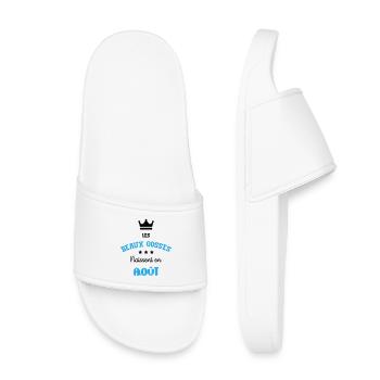 Cadeau naissance bébé garçon Août Beaux Gosses BG - Claquettes enfant - blanc - Devant