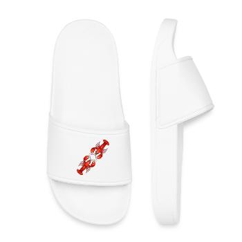 Roter Hummer   - Kinder Badelatschen - Weiß - Vorne