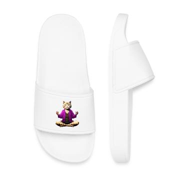 Chat Yogi - Claquettes enfant - blanc - Devant