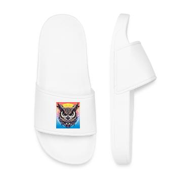 owl - Kids’ Pool Sliders - white - Front