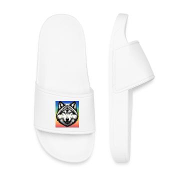 Wolf - Kids’ Pool Sliders - white - Front