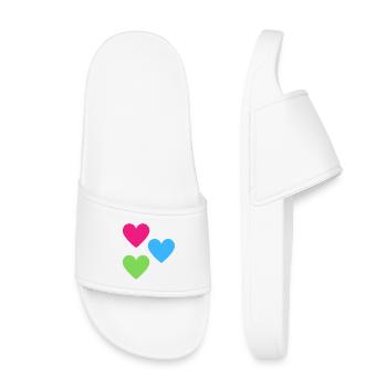 Neon Hearts Trio - Kids’ Pool Sliders - white - Front