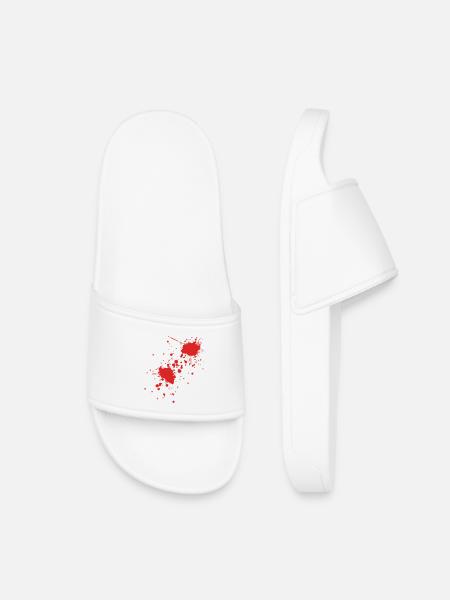 blutfleck - blood - blut - Kinder Badelatschen - Weiß