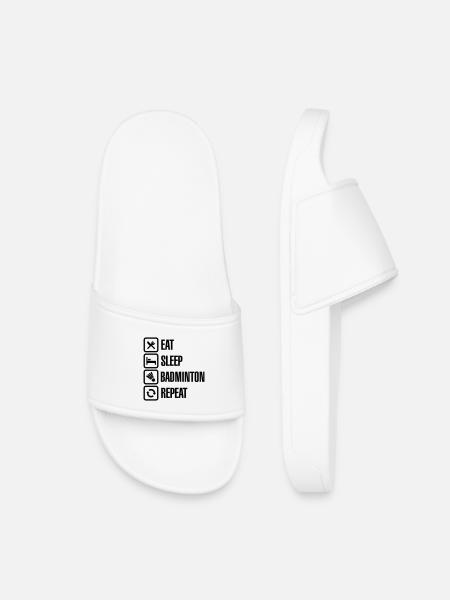Eat Sleep Badminton Repeat - Claquettes enfant - blanc