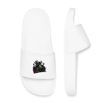 0927 C TRACTOR GREEN - Claquettes enfant - blanc - Devant