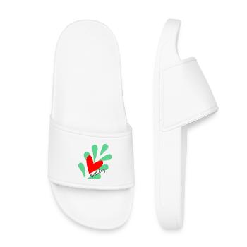 ANNIVERSAIRE. HAPPY BIRTHDAY. JOYEUX ANNIVERSAIRE. - Claquettes enfant - blanc - Devant