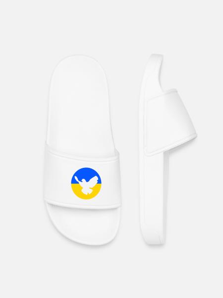 friedenstaube ukraine peace - Kinder Badelatschen - Weiß