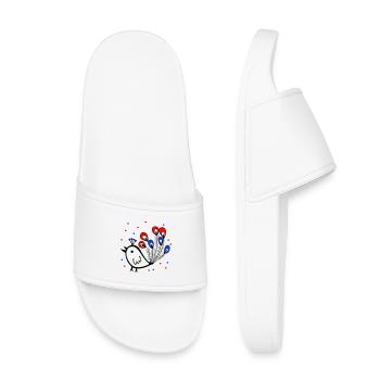 Karneval, Fasching, Spatz - Kinder Badelatschen - Weiß - Vorne