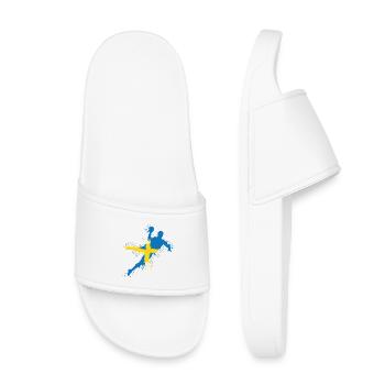 Handball Team Sweden Handball Player Symbol Explosion - Kids’ Pool Sliders - white - Front
