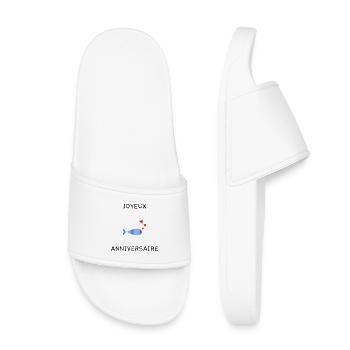 JOYEUX ANNIVERSAIRE - Claquettes enfant - blanc - Devant