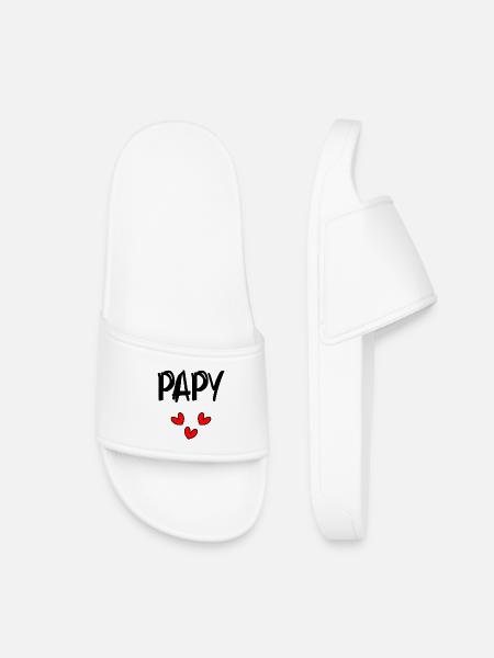 PAPY. FÊTE DES PÈRES. BONNE FÊTE PAPY. JE T'AIME. - Claquettes enfant - blanc