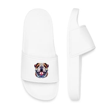 English Bulldog Dog - Kids’ Pool Sliders - white - Front