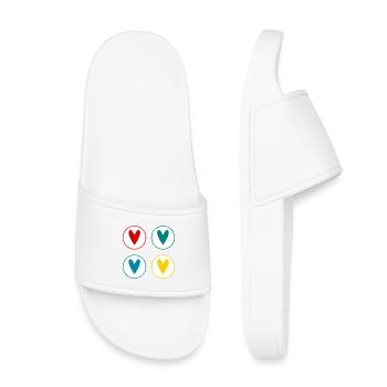HERZ. HERZ. HERZ. VATERTAG. VALENTINSTAG - Kinder Badelatschen - Weiß - Vorne