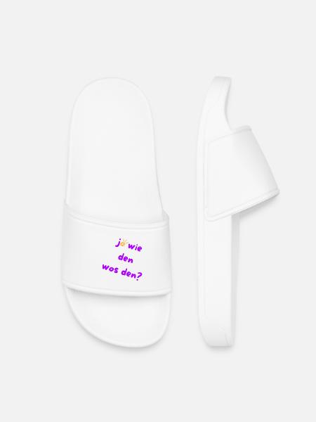 How? Why? Austrian Slang 🤠 - Kids’ Pool Sliders - white