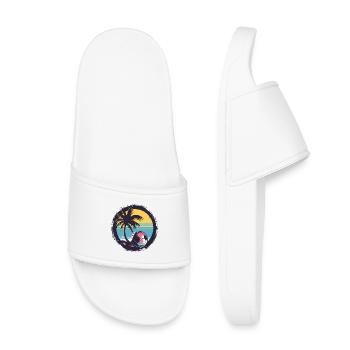Soccer Drawing - Kids’ Pool Sliders - white - Front