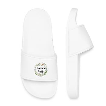 Hebamme mit Herz - personalisierbares Design - Kinder Badelatschen - Weiß - Vorne