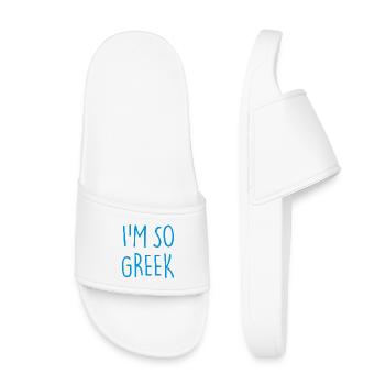 JE SUIS TELLEMENT GREC GREC Grèce - Claquettes enfant - blanc - Devant