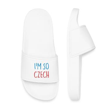 JE SUIS TELLEMENT TCHÈQUE République tchèque - Claquettes enfant - blanc - Devant