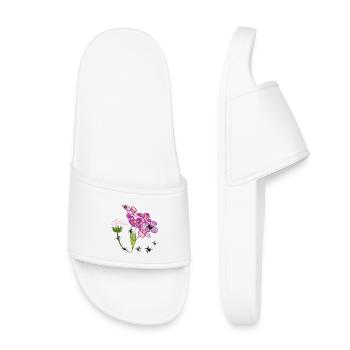 Fleurs avec des fourmis insectes - Claquettes enfant - blanc - Devant
