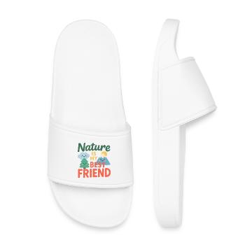 Die Natur ist mein bester Freund - Kinder Badelatschen - Weiß - Vorne
