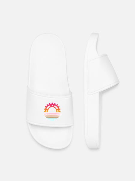 Miami Bike Sunset - Kids’ Pool Sliders - white