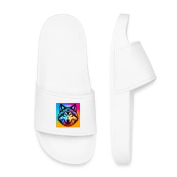 Wolf - Kids’ Pool Sliders - white - Front
