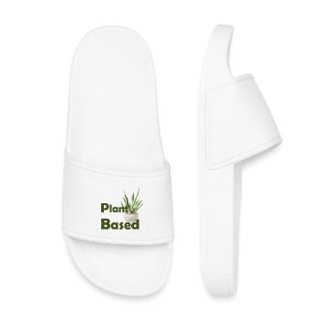 Plant Based: Green Design Illustrated Plant - Kids’ Pool Sliders - white - Front