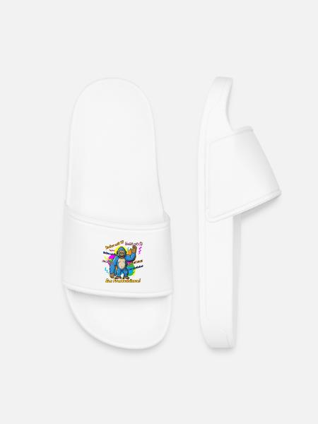 Colorful Bigfoot farewell sayings. Pun - Kids’ Pool Sliders - white