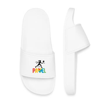 Padel Heart Colors Logo - Kids’ Pool Sliders - white - Front